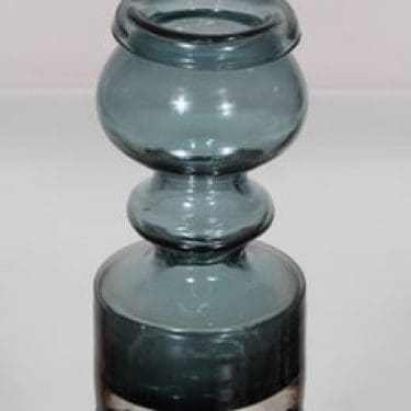 Riihimäen lasi Pompadour maljakko, siniharmaa, suunnittelija Nanny Still,