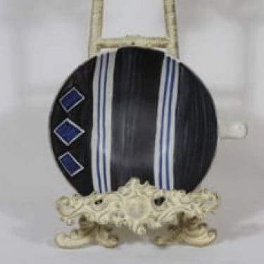 Kupittaan savi kulho, käsinmaalattu, suunnittelija Ulla Kraemer, käsinmaalattu, signeerattu, funktionalismi