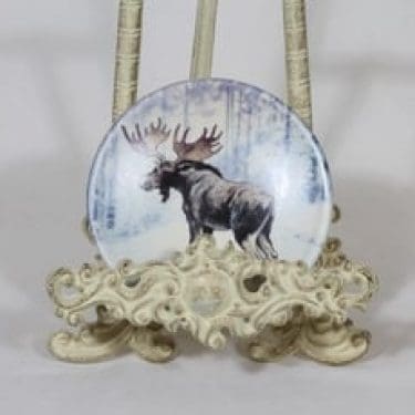 Arabia koristelautanen, suunnittelija , pieni, serikuva, hirviaihe