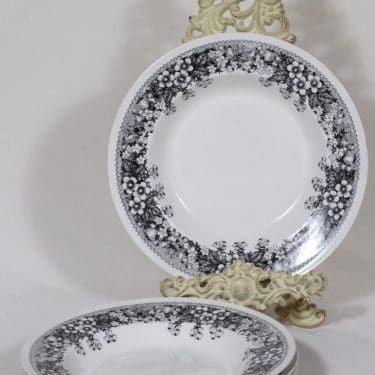 Arabia Talvikki lautaset, syvä, 4 kpl, suunnittelija Raija Uosikkinen, syvä, serikuva