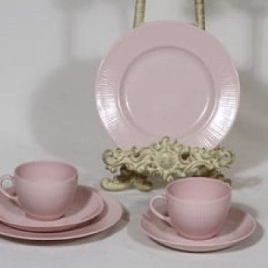 Arabia Sointu kahvikupit ja lautaset, rosa, 2 kpl, suunnittelija Kaj Franck,