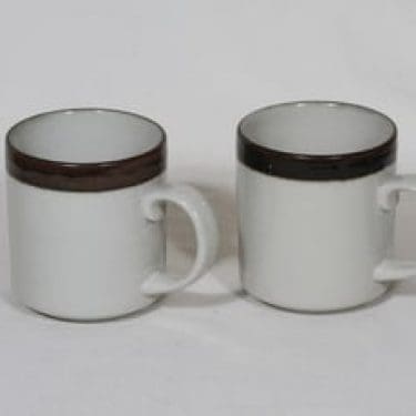 Arabia Karelia mukit, 37 cl, 2 kpl, suunnittelija Anja Jaatinen-Winquist, 37 cl, käsinmaalattu, raitakoriste