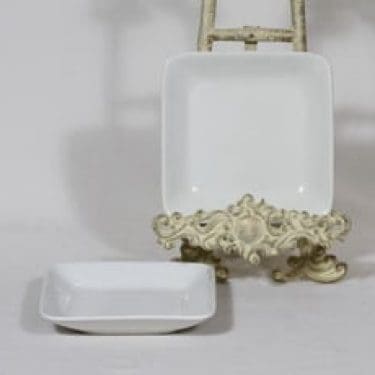 Arabia Kilta lautaset, valkoinen lasite, 2 kpl, suunnittelija Kaj Franck, pieni