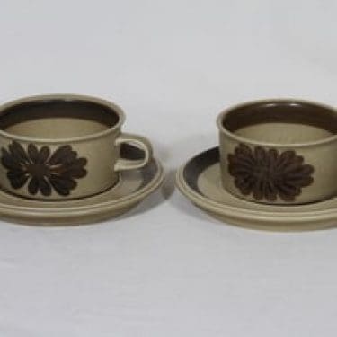 Arabia Tunturi teekupit, käsinmaalattu, 2 kpl, suunnittelija Olga Osol, käsinmaalattu
