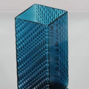 Riihimäen lasi 1454 maljakko, turkoosi, suunnittelija Nanny Still,