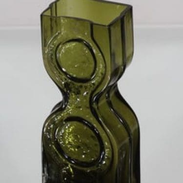 Nuutajärvi Kaappikello maljakko, oliivinvihreä, suunnittelija Helena Tynell,