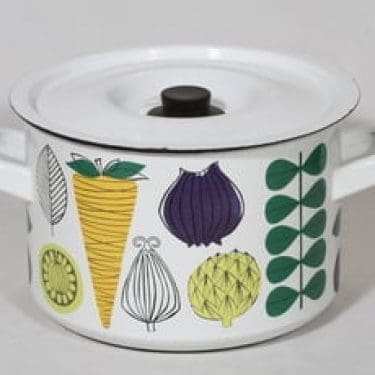Finel Vegeta kattila, 3.5 l, suunnittelija Esteri Tomula, 3.5 l, suuri, serikuva, vihannesaihe