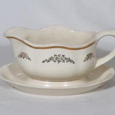 Arabia Irja kastikekaadin, suunnittelija , painettu, kultakoriste