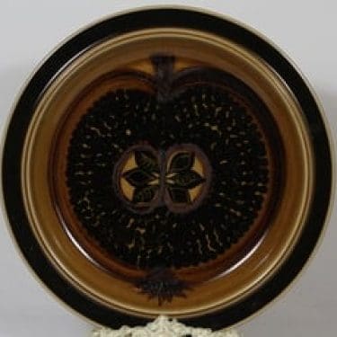 Arabia Fructus hedelmävati, ruskea, suunnittelija Gunvor Olin-Grönqvist, suuri, omena-aihe, retro