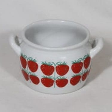 Arabia Pomona ruukku, mansikka, suunnittelija Raija Uosikkinen, mansikka, pieni, 0.5 l, serikuva