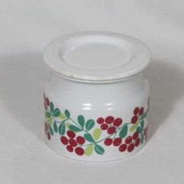 Arabia Pomona purnukka, puolukka, suunnittelija Raija Uosikkinen, puolukka, serikuva