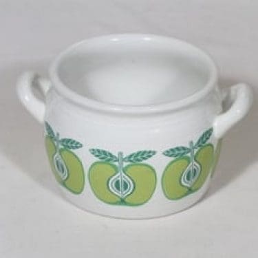 Arabia Pomona ruukku, omena, suunnittelija Raija Uosikkinen, omena, pieni, 0.5 l, serikuva