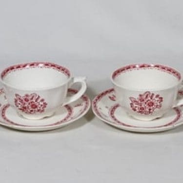 Arabia Suomen kukka kahvikupit, punainen, 2 kpl, suunnittelija , kuparipainokoriste