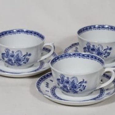 Arabia Suomen kukka teekupit, sininen, 3 kpl, suunnittelija , kuparipainokoriste