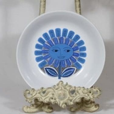 Arabia Daisy lasten lautanen, syvä, suunnittelija Esteri Tomula, syvä, serikuva, kukka-aihe