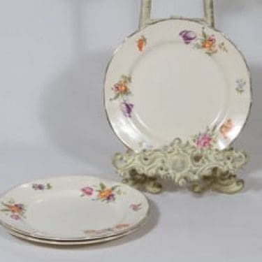 Arabia Kesäkukka lautaset, 3 kpl, suunnittelija , pieni, siirtokuva, kukka-aihe