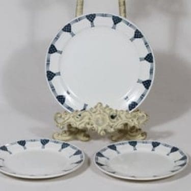 Arabia Arne lautaset, pieni, 3 kpl, suunnittelija , pieni, kuparipainokoriste, jugend