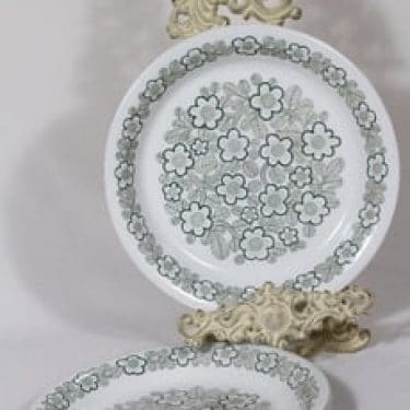 Arabia AR lautaset, matala, 3 kpl, suunnittelija , matala, kuparipainokoriste, kukkakuvio