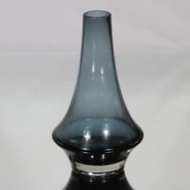 Riihimäen lasi maljakko, siniharmaa, suunnittelija Erkkitapio Siiroinen,