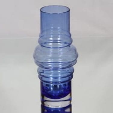 Riihimäen lasi Tulppaani maljakko, sininen, suunnittelija Tamara Aladin,