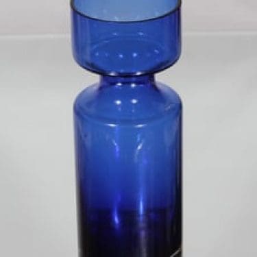 Riihimäen lasi 1377 maljakko, sininen, suunnittelija Tamara Aladin,