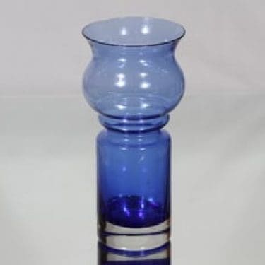 Riihimäen lasi Tulppaani maljakko, sininen, suunnittelija Tamara Aladin,