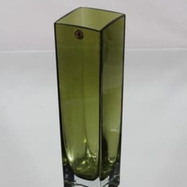 Riihimäen lasi maljakko, vihreä, suunnittelija ,