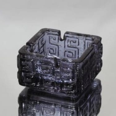 Riihimäen lasi Taalari tuhka-astia, neodymi, suunnittelija Tamara Aladin, massiivinen