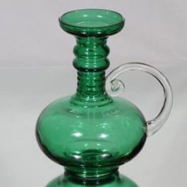 Riihimäen lasi Kleopatra maljakko, vihreä, suunnittelija Tamara Aladin,