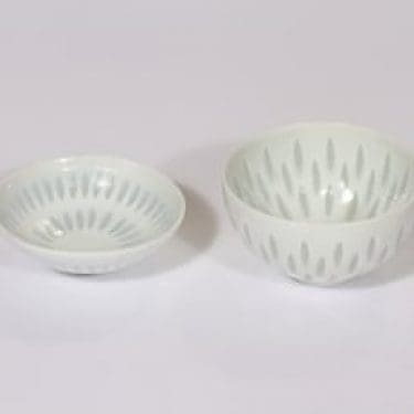 Arabia FK/30, FK/33 vati ja malja, riisiposliini, suunnittelija Friedl Holzer-Kjellberg, riisiposliini, pieni, massasigneerattu