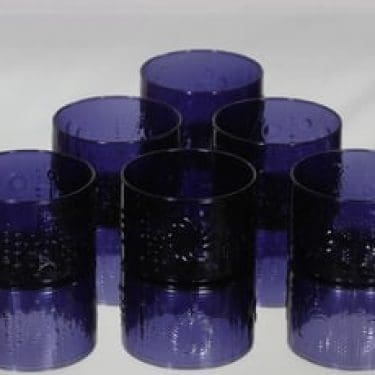 Nuutajärvi Flora jälkiruokakulhot, lila, 6 kpl, suunnittelija Oiva Toikka,