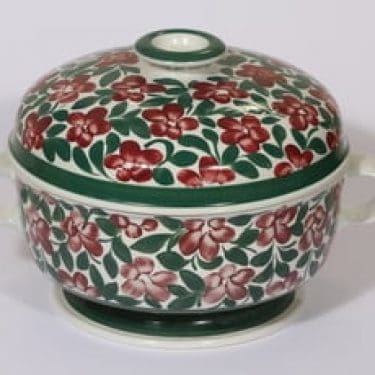 Arabia Purpurijenkka liemimalja, 2.85 l, suunnittelija Ulla Procope, 2.85 l, suuri, käsinmaalattu, signeerattu