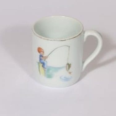 Arabia O1 lasten kuppi, suunnittelija Gunnar Wahlroos, pieni, siirtokuva