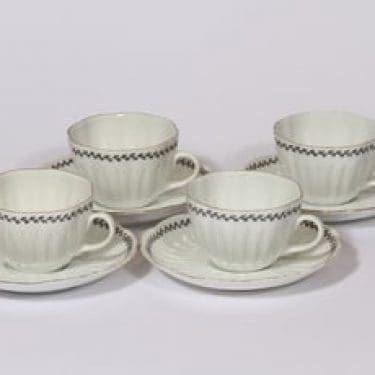 Arabia Varpu kahvikupit, 4 kpl, suunnittelija Raija Uosikkinen, ornamentti