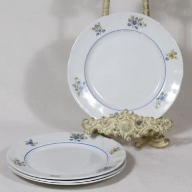 Arabia AS lautaset, kukkakuvio, 4 kpl, suunnittelija , kukkakuvio, pieni, serikuva, kukka-aihe