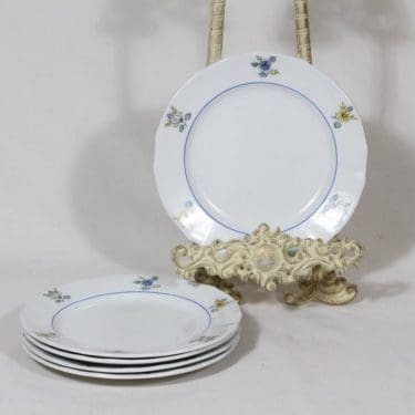 Arabia kukkakuvio lautaset, 5 kpl, suunnittelija , pieni, serikuva, kukka-aihe