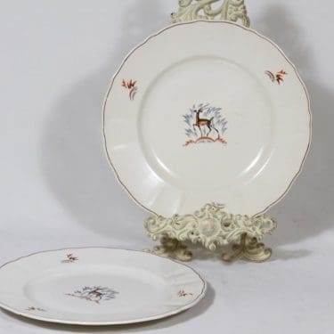 Arabia Kauris lautaset, matala, 2 kpl, suunnittelija Tyra Lundgren, matala, siirtokuva