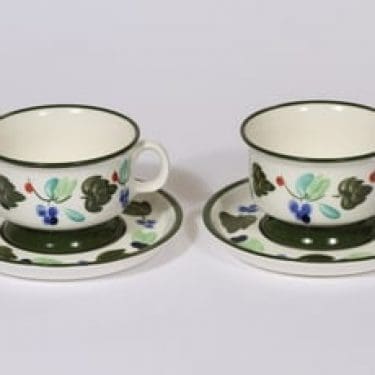 Arabia Palermo teekupit, 2, suunnittelija Dorrit von Fieandt, 2, käsinmaalattu, signeerattu