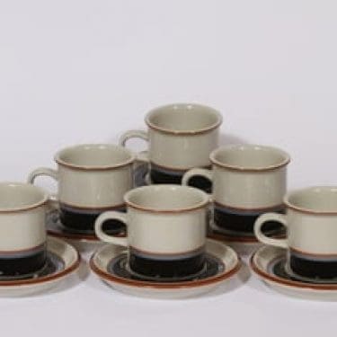 Arabia Taika kahvikupit, 6 kpl, suunnittelija , raitakoriste