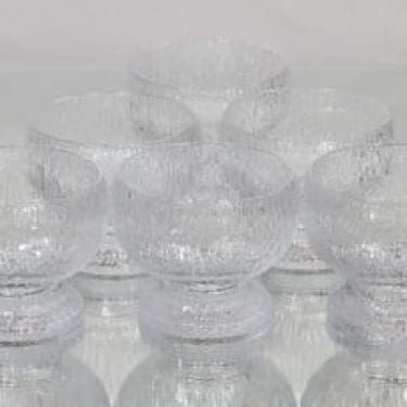 Iittala Kekkerit jälkiruokakulhot, kirkas, 6 kpl, suunnittelija Timo Sarpaneva,