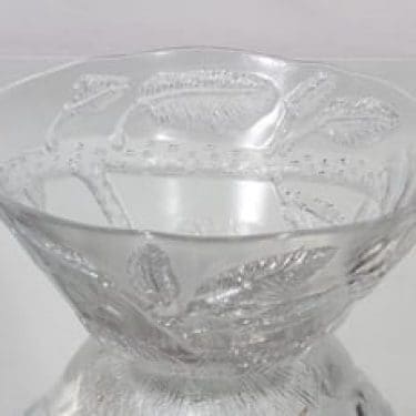 Nuutajärvi Pioni kulho, kirkas, suunnittelija Oiva Toikka, suuri