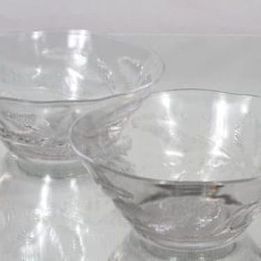 Nuutajärvi Pioni kulhot, kirkas, 2 kpl, suunnittelija Oiva Toikka,