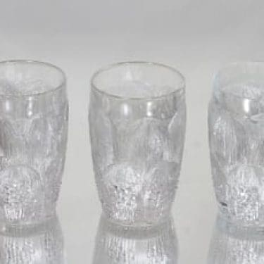 Nuutajärvi Pioni juomalasit, kirkas, 3 kpl, suunnittelija Oiva Toikka,