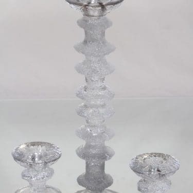 Iittala Festivo kynttilänjalat, signeerattu, 3 kpl, suunnittelija Timo Sarpaneva, signeerattu, eri kokoja