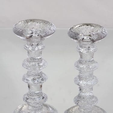 Iittala Festivo kynttilänjalat, kirkas, 2 kpl, suunnittelija Timo Sarpaneva,