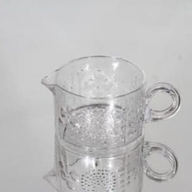 Nuutajärvi Flora kermakko, kirkas, suunnittelija Oiva Toikka,