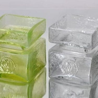 Riihimäen lasi Pala maljakot, kirkas|keltainen, 2 kpl, suunnittelija Helena Tynell,