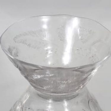 Nuutajärvi Pioni kulho, kirkas, suunnittelija Oiva Toikka,