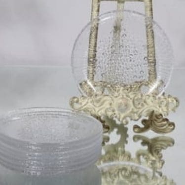 Iittala Ultima Thule lautaset, kirkas, 8 kpl, suunnittelija Tapio Wirkkala, pieni