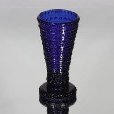 Nuutajärvi Kastehelmi kääntömaljakko, sininen, suunnittelija Oiva Toikka,